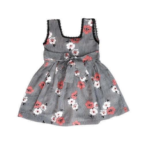 Gray floral dress